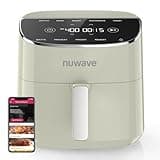 Nuwave Brio Plus Air Fryer 8 Qt, New & Improved, PFAS-FREE, 7 Digital One-Touch Cook Functions that AIR FRY, BAKE, ROAST, DEHYDRATE, TOAST, REHEAT, PREHEAT, 150 Presets, 50°F~400°F (Cream)