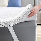 Bestier Memory Foam Mattress Topper, 3 Inch Queen Size Gel Mattress Pad for Back Pain Relief, Pressure Dispersing, Cooling Ice Silk Bed Topper for Dorm Bedroom RV Sofa (60x80 Inch)