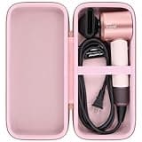 for Dyson Supersonic Travel Hair Dryer Hard Case, Protective Storage Organizer for Mini Hair Dryer, Portable Carrying Bag, Pink (Fits Travel Version Only, Not for Other Dyson Models)