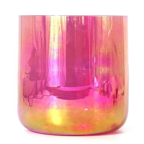 YLFFFZZZ Quartz Crystal Singing Bowl Clear Gradient Pink, Cosmic Light Alchemy Bowl with Free Mallet & O-Ring, Sound Bowl for Yoga Meditation Sound Healing (Color : 440Hz, Size : 7 Inch G Note)