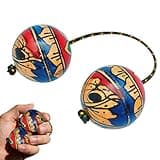 Kashaka Instrument - Adjustable Cord Rhythm Percussion Shaker, Traditional Double Ball Hand Drum, African Musical Rattle Toy, Portable Handheld Sound Maker | Home Practice Sessions, Classroom Music Ac