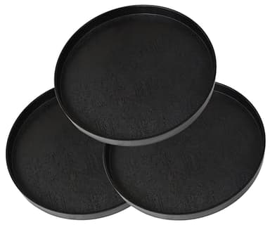 VCREATC 3 Pack Round Black Serving Tray (11 inch) - Bathroom Countertop, Kitchen Decor, Vanity & Coffee Table Tray | Farmhouse Modern Boho, Organizer Tray