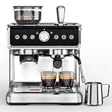 EUHOMY Espresso Machine with Grinder, 20 Bar Coffee Maker with Milk Frother Steam Wand, Professional Expresso Coffee Machines with Removable Water Tank, Latte & Cappuccino Machine for Home Barista