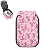 JoyLamoria Breast Cancer Blood Pressure Monitor Case Rose Love Print Blood Pressure Cuff Case with Mesh Pocket for Other Small Accessories (Only Bag)