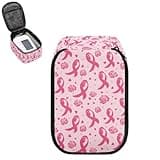 JoyLamoria Breast Cancer Blood Pressure Monitor Case Rose Love Print Blood Pressure Cuff Case with Mesh Pocket for Other Small Accessories (Only Bag)