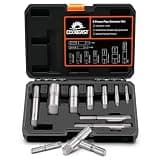 Coobeast Pipe Extractor Set, Heavy Duty 9pc Size-Marked Broken Pipe Extractors for 1/8" - 1" Damaged Threaded Pipes Anti-Slip Grip with Storage Case Extractor Tool for Plumbing Repair in Tight Spaces