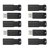 Verbatim 32GB Pinstripe USB 3.2 Gen 1 Flash Drive Retractable Thumb Drive - 10 Pack Black
