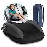 Hiccapop UberBoost Inflatable Backless Booster Seat for Kids, Portable Travel Car Seat | Classic Graphite Black