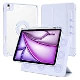 Dwopar Case for iPad Air 13 Inch M4/M3/M2 2026/2025/2024, iPad Pro 12.9" 6th/5th Gen. 2022/2021 with Pencil Holder, Vertical Stand, Detachable Magnetic Trifold Stand Case,Auto Wake/Sleep, Light Purple