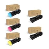 Remanufactured 6510 6515 Toner High Capacity Toner Cartridge Replacement for 106R03480 106R03477 106R03478 106R03479 for Xerox Phaser 6510 WorkCentre 6515 Printers (2-BK 1-C 1-M 1-Y) 5 Pack
