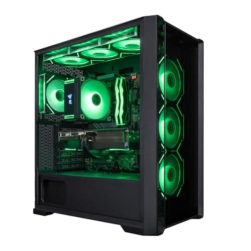 HYPER CYBER NOVA Gaming PC Desktop Computer, AMD Ryzen 7 7800X3D, GeForce RTX 5070 TI 16GB, 64GB DDR5, 2TB SSD, Tower Fan Black, Windows 11 Home, RGB Lighting, WiFi, Ready to Use