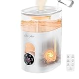 Humidifiers for Bedroom Large Room Home - GloryAir 6L Quiet Top Fill Cool & Warm Mist Humidifier with Smart Humidity Control, Remote Control, 7-Color Light, Humidistat, Oil Diffuser