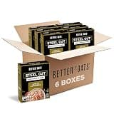 Better Oats Steel Cut Oatmeal, Apple & Cinnamon, 12.3 oz Box, 6 Pack