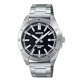 Casio Analog Watch MTP-B155D-1EV, Black Dial, Stainless Steel Bracelet, Date Display, Water Resistant 50M, Sport Style