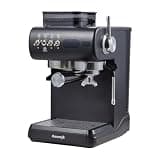 Aeomjk espresso machine with built-in grinder, dual hot and cold extraction, retro design, 20BAR pressure for coffee extraction, 60.87OZ removable water tank, semi-automatic coffee machine