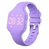 Kids Led Activity Tracker Tracker Watch for Ages 5-15, No App Required, Digital Sport Wristwatch, Waterproof, Pedometer, Alarm Clock, Silicone Strap, for Teens Children Students Boys Girls (Purple)