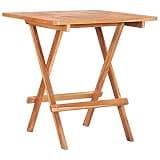 Solid Teak Folding Bistro Set 3 Piece with 1 Table and 2 Chairs for Patio Garden Indoor Dining