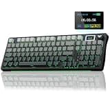 AULA S98 Pro Wireless Mechanical Keyboard with Screen & Knob,2.4GHz/USB-C/BT5.0 Hot Swappable Creamy Keyboard,Pre-lubed Linear Switches,Side Printed PBT Keycaps,RGB Backlit Gaming Keyboards