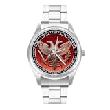 FodPand Analog Men Stainless Steel Band Watch Big Face Silver Wristwatch