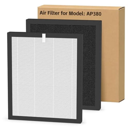 2 Pack AP380 Replacement Filter, Compatible with ZXBEER AP380 Air Purifier, Three-stage Filtration System H13 HEPA + High-efficiency Activated Carbon Filter