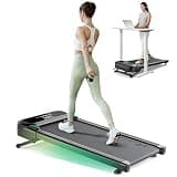 UREVO Auto Incline Walking Pad with AI App, Brushless Quiet Motorized Treadmill for Apartments, 9% Power Incline Standing Desk Treadmill, 12-Point Shock Absorption & Immersive Hiking