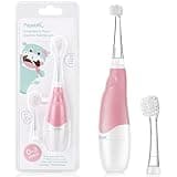 Papablic BabyHandy 2-Stage Sonic Electric Toothbrush for Babies and Toddlers Ages 0-3 Years, Pink