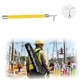 Yellow/Red/Green Epoxy Resin Insulated Hot Stick for Live-Line Work, Spliceable Hotstick Rescue Hook with Storage Bag, Portable High Voltage Safety Hook(Yellow,0.5m 1-Section 0.4kv)