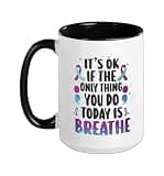 Depression Awareness Suicide Prevention Ceramic Mug, Black/White, 15oz