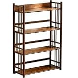 Vyntyra Book Shelf,Open Storage Shelf,Display Shelf,Narrow Bookcase for Small Space,for Living Room, Study, Office(Walnut Color,4-38)