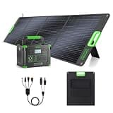 1000W Portable Power Station with 200W Solar Panels, 999Wh Backup Lithium Battery, Pure Sine Wave AC Outlet, 60W PD Quick Charge Solar Generator Set for Outdoor Camping, RV Travel, Emergency