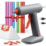 VIWKO Cordless Hot Glue Gun and 40 Sticks, Fast Preheating with Anti-Drip Nozzle, 3Ah Built-in Battery, USB-C Rechargeable Cordless Glue Gun for Kids Classroom DIY Arts Crafts Home Repairs (7mm)