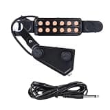 Acoustic Guitar Soundhole Pickup, 12-Hole P-011 Magnetic Transducer with Tone Volume Controller and Audio Cable for Practice Rehearsal Studio Stage Setup and Daily Storage Use (P-011 Black)