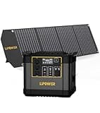Lipower Solar Generator with Solar Panels, 1075Wh Power Station Portable, 1200W 3*AC Outlets(2000W peak), 60W USB-C Output, Power Supply for Home Use (MAR1000L-S+100W Solar Panel)