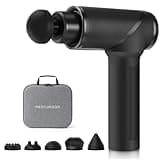 Medcursor Massage Gun - High Intensity Brushless Motor, Handheld Percussion Deep Tissue Massager with 6 Massage Heads for Sore Muscle and Stiffness, Gifts for Father/Dad (Black)