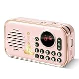 Portable Electronic Tibetan Meditation Singing Bowl Player Features 27 Chakra Meditation Sound Effects,Suitable for Yoga,Chakra Healing and Stress Relief,Best Gift Choice(Pink)