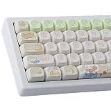 TYRIXKI Keycap 143 Keys PBT Custom Keycaps Rabbit Cute Keycaps Set MOA Profile Keycap for Cherry Gateron MX Swithes Mechanical Keyboards, for Mac Windows PC Keyboard