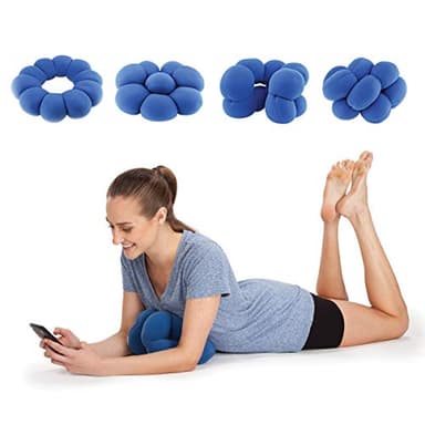 Daiwa Felicity Donut Pillow – Adjustable Donut Travel Pillow with Microbeads – Multi-Position Neck, Back & Lumbar Support for Airplane, Car, Office & Home Comfort – Soft Microfiber (Navy Blue)