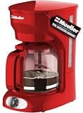 MUELLER HOME 12-Cup Red Coffee Maker - Perfect for Home or Office, Borosilicate Carafe, Auto-Off, Reusable Filter, Anti-Drip, Keep-Warm Function, Clear Water Level Window, Red Kitchen Accessories