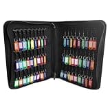 Tressify Key Organizer Case, 54 Capacity Zippered Storage with Tags, Fireproof and Waterproof Key Management Solution for Landlords and Businesses, Black, 14.1 x 10.5 x 1.9 in