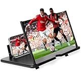 Phone Screen Magnifier, 3D HD Enlarger Projector Stand, Foldable Desktop Holder for Movies and Videos, Black