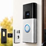 siisll No Drilling Adhesive Video Ring Doorbell Mount for Battery Doorbell, No Drilling Camera Door Mounting Holder Bracket Accessories, Camera Mount for Apartments Office Houses