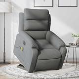 HBFDSFG Electric Stand Up Massage Recliner Chair for Elderly with Power Lift, 6 Massage Points, 135 Degree Recline, Dark Gray Fabric