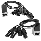 5-Pin DMX Over Ethernet 4 Universe Snake, Male & Female Breakout Pair