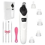 Blackhead Remover Pore Vacuum,with Nose Brush & Blackhead Needle Set, 3 Adjustable Suction Levels 5 Suction Power,5 Probes USB Rechargeable Pore Cleaner for Facial Deep Cleansing (Black)