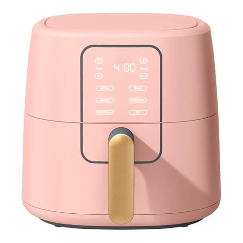 6 Qt Air Fryer with Touchscreen – Large Digital Air Fryer for Family Meals, Fast Crispy Cooking, Easy Clean Nonstick Basket, Modern Kitchen Design (Rose)