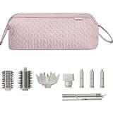 KarSyon Shark Flex Style Case for Dyson Airwrap Hair Dryer Brush Revlon Hair Tools Travel Bag Carrying Case Flat Curling Iron Organizer (Pink)