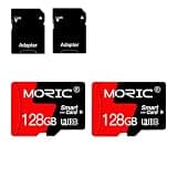 MORIC 2 Pack 128GB Micro SD Card with Adapter High Speed Memory Card,C10 A1 Memory TF Card for Camera/Dash Cam/Smartphone/Tablet/Drone
