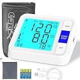 Upper Arm Blood Pressure Monitor with Wide Range Cuff 8.7"-16.5", 4" Large Backlit Display Automatic BP Machine, Dual-User 2×90 Memory Accurate Tensiometro Digital for Home Use with Storage Bag