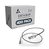 ClearFit Slim 400 Pack - 5 Foot Cat6 28AWG Ethernet Cable, Clear Boot, Cat 6 Internet, Data Center Rated, Black, 5 Foot, by UNC Group