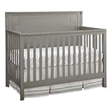 Pemberly Row Contemporary Wood Convertible Crib Panel in Gray Finish